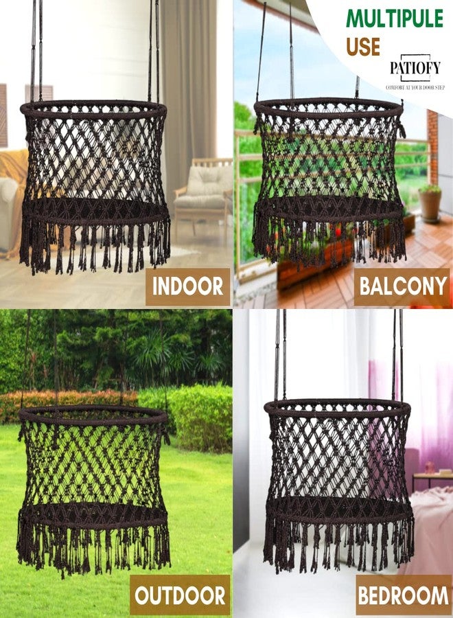 Patiofy Baby Swing, Baby Palna, Cradle for Newborns | Weight Holding Capacity Upto 15kg | Premium Polyester Rope with Metal Body (Age Group- 0 to 2 Years/Brown) - Image 2